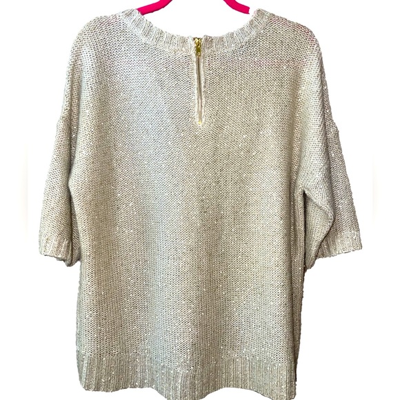 #3-Allen B. by Allen Schwartz Embellished
Sweater Champaign with Sequins, Size L - Picture 3 of 8